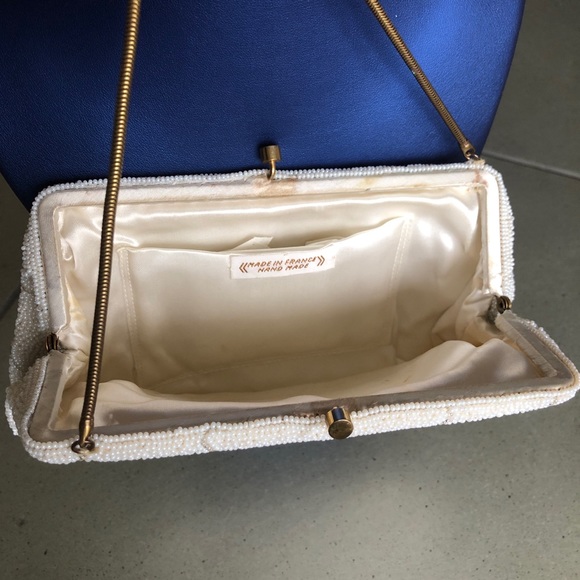 VINTAGE Beaded/Floral Hand Made/Purse/France - Picture 6 of 7